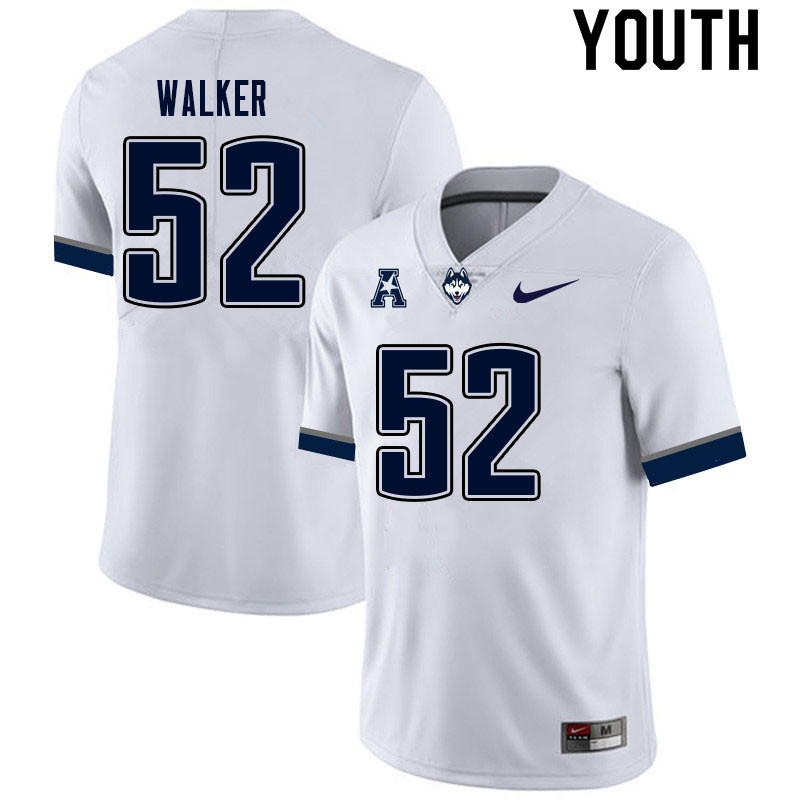 Youth #52 Yakiri Walker Uconn Huskies College Football Jerseys Sale-White - Click Image to Close